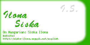 ilona siska business card